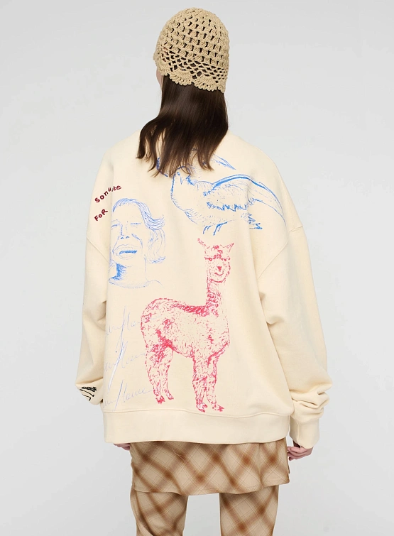 Свитшот Song for the Mute "Sketchbook" Relaxed Ivory