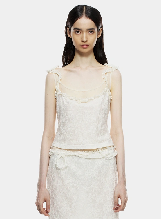 Женский топ MARRKNULL Lace Layered Beige