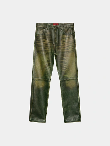 Кожаные брюки 424 Leather Rub Off Pant Green