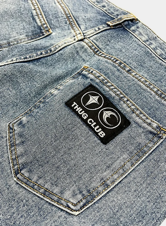 Джинсы Thug Club TC Leather Washing Denim Blue Black