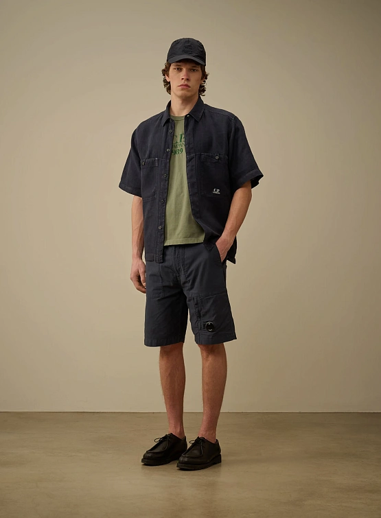 Футболка C.P. Company 20/1 Jersey Boxy Logo Thyme Green