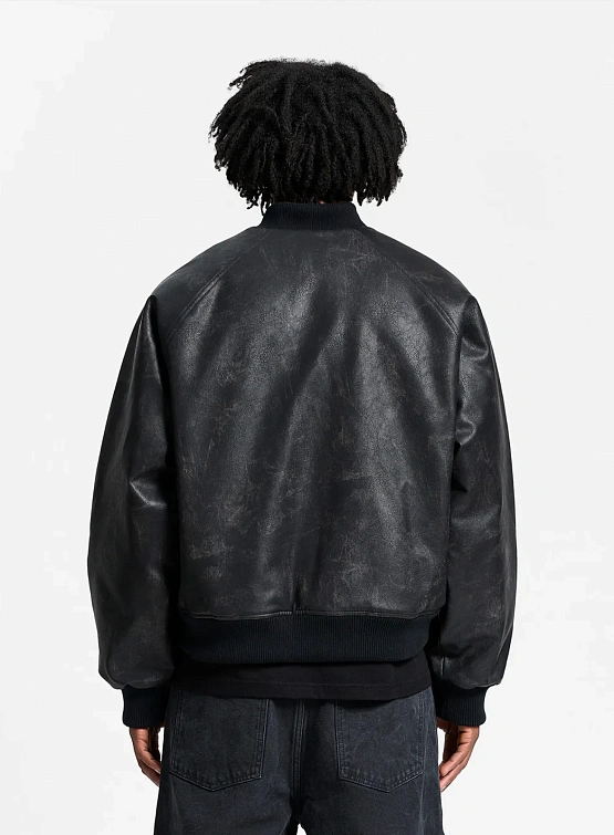 Бомбер RETERNITY Brushed Leather Black