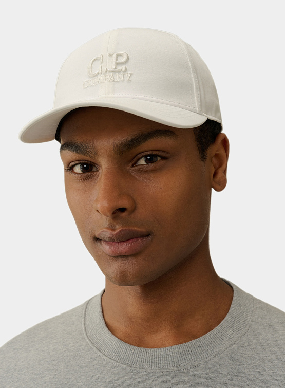Кепка C.P. Company Gabardine Logo Cap Gauze White