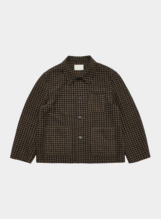 Овершот AMOMENTO Jacquard Pocket JACKET Brown