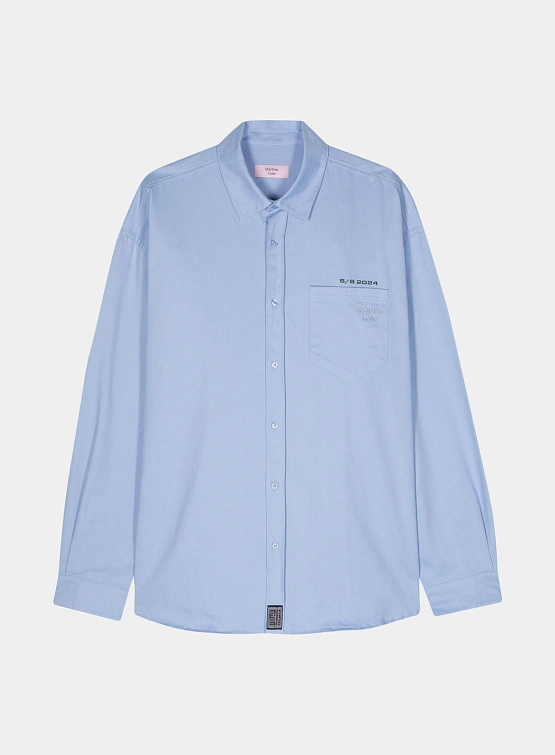 Рубашка Martine Rose Long Sleeve Overshirt Pale Blue