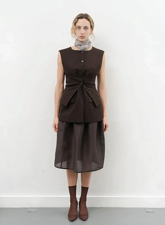 Женская юбка AMOMENTO Shirring Organza Charcoal