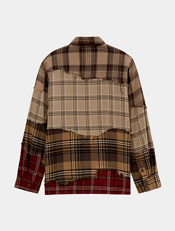 Рубашка KidSuper Face Patchworked Flannel Red Multi
