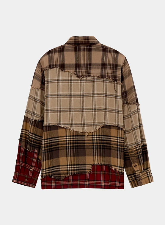 Рубашка KidSuper Face Patchworked Flannel Red Multi