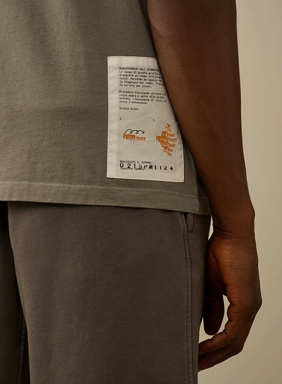 Футболка C.P. Company 24/1 Jersey Front Logo Smoked Pear