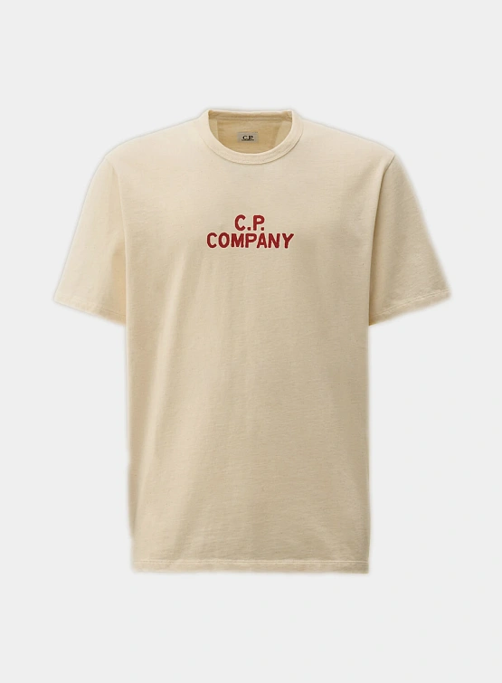 Футболка C.P. Company Natural Jersey Logo Pistachio Shell