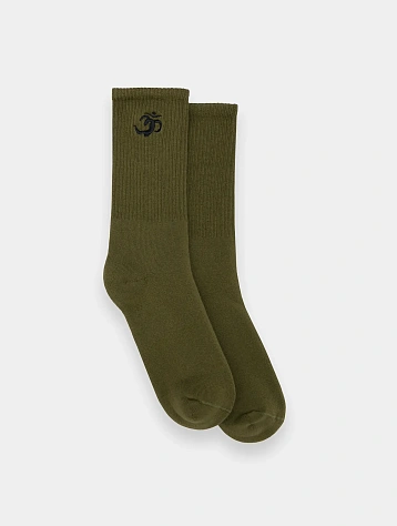 Носки MAHARISHI 1496 Om Temple Embroidered Olive/Black/White