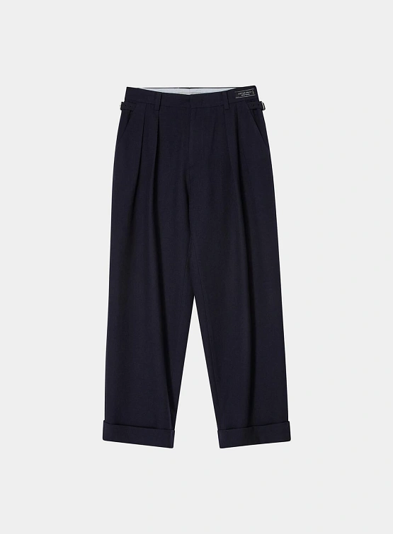Брюки AFTER PRAY Cuff Two Tuck Wool Navy