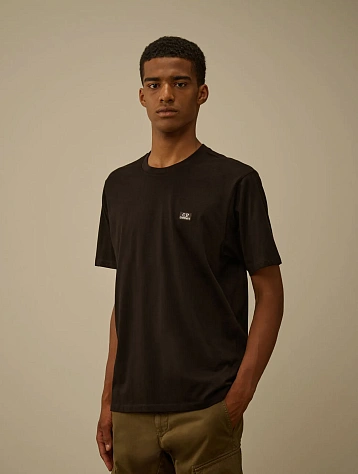 Футболка C.P. Company 30/1 Jersey Logo Patch Black