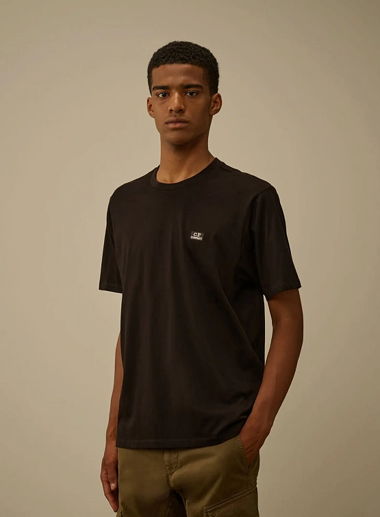 Футболка C.P. Company 30/1 Jersey Logo Patch Black