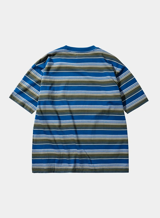 Футболка MARKET SMILEY LOCKUP STRIPED T-SHIRT Blue