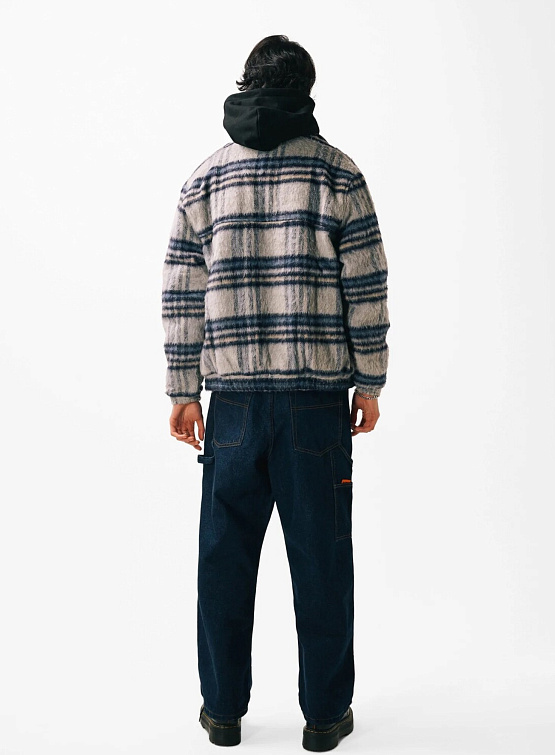 Овершот Butter Goods Hairy Plaid Lodge Jacket Navy Овершоты Butter