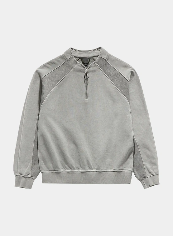 Свитшот UNAFFECTED Dyed Half Zip Light Grey