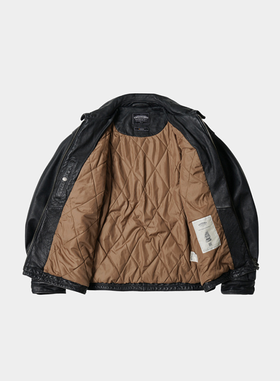 Бомбер FrizmWORKS Destroyed Cowhide Leather Black