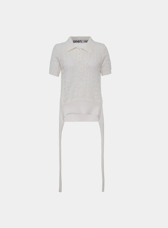 Женское поло OPEN YY Jacquard Knit White