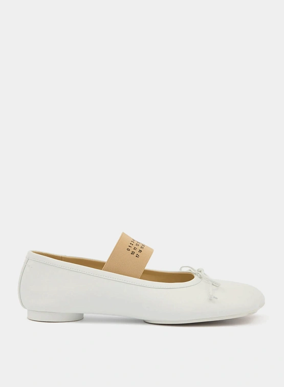 Женские балетки MM6 Maison Margiela Anatomic Ballerinas White
