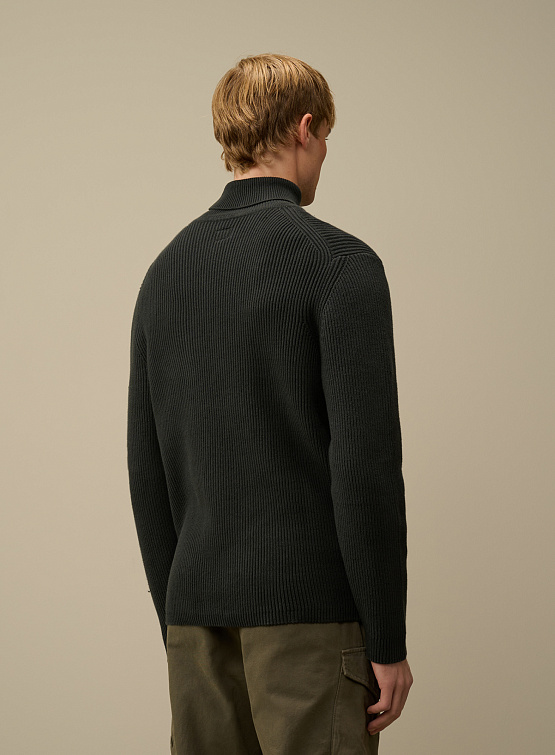 Свитер C.P. Company Full Rib Turtleneck Knit Black Sand