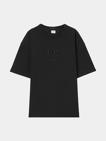 Футболка C.P. Company 20/1 Jersey Boxy Logo Black
