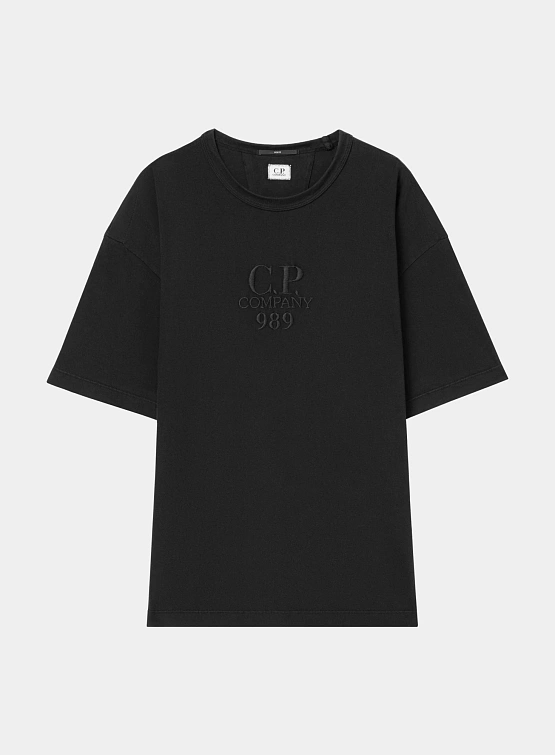 Футболка C.P. Company 20/1 Jersey Boxy Logo Black