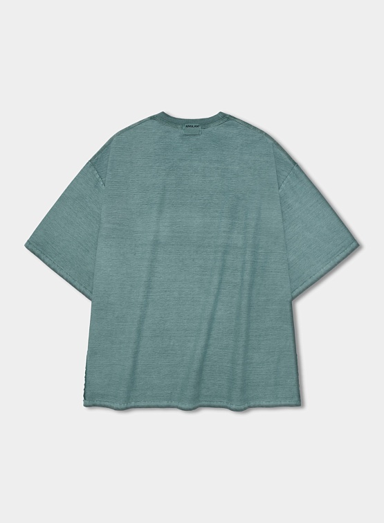 Футболка ANGLAN Pigment Cracked Graphic Half Tee Washed Green
