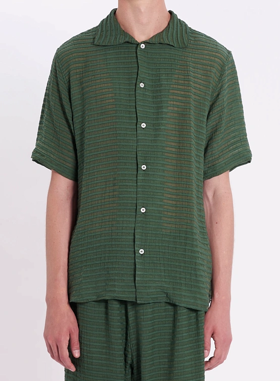 Рубашка RANRA Sun Stripy Cotton S/S Kombu Green