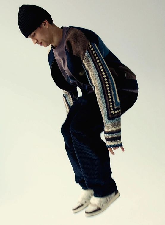 Кардиган YESEYESEE Color Block Croche Knit Zip Up Multi