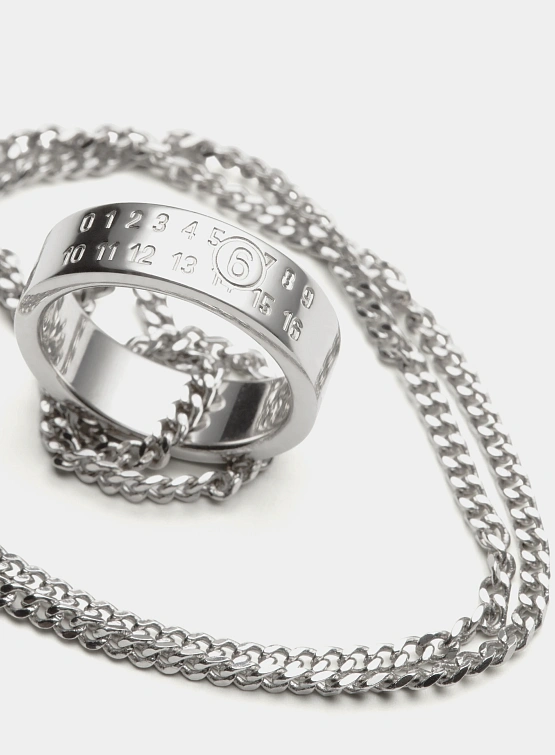 Ожерелье MM6 Number Logo Ring Necklace