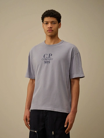 Футболка C.P. Company 20/1 Jersey Boxy Logo Lavander Violet