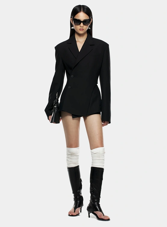 Женский блейзер MARRKNULL Black Dislocation Suit Black