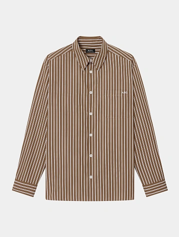Рубашка A.P.C. Malo Logo Brown