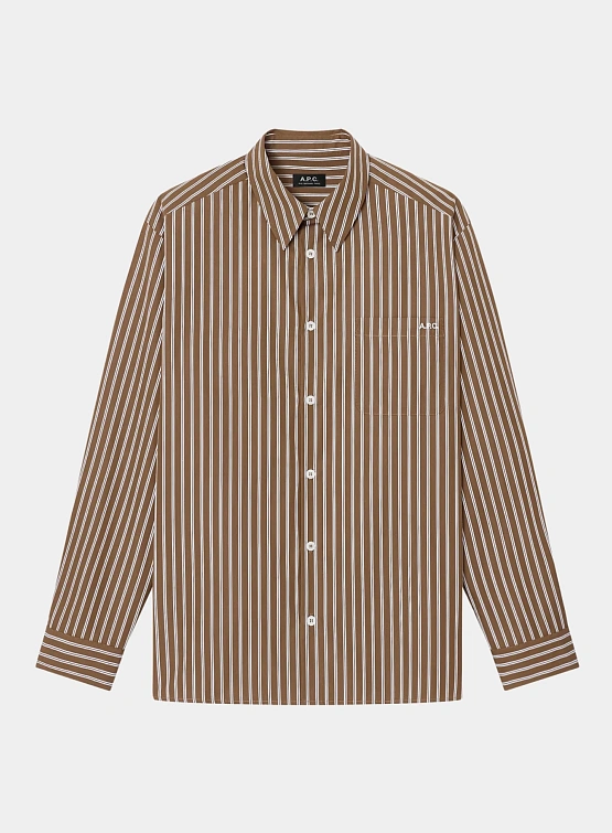 Рубашка A.P.C. Malo Logo Brown