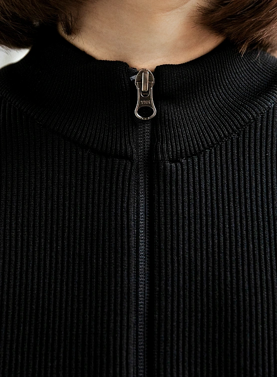 Кардиган AMOMENTO Mock Neck Zip-Up Black
