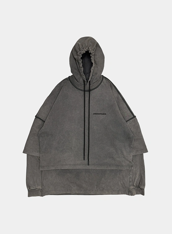 Худи ARNODEFRANCE Hooded Tee Overlapped Washed Grey