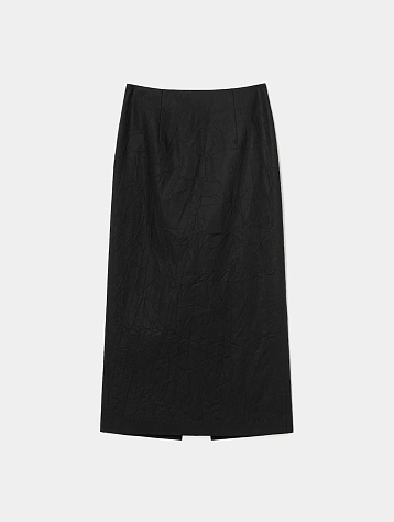 Женская юбка JUUN.J Crinkled Long Slit Skirt Black