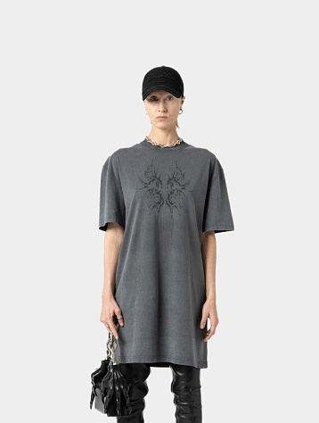 Женское платье Han Kjøbenhavn Butterfly Tribal Distressed Tee Dress Grey