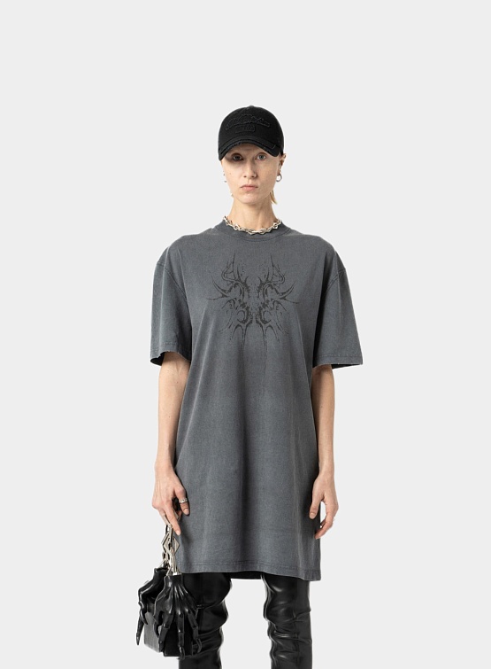 Женское платье Han Kjøbenhavn Butterfly Tribal Distressed Tee Dress Grey