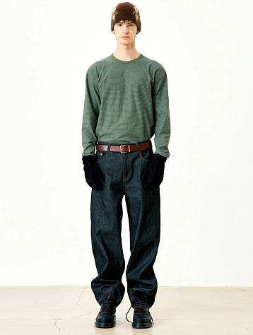 Лонгслив COOR Dying Pin Stripe Washed Green