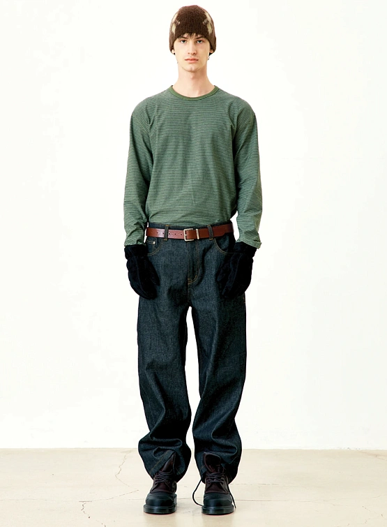 Лонгслив COOR Dying Pin Stripe Washed Green