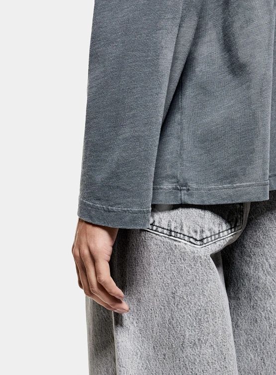 Лонгслив MKI MIYUKI ZOKU 220 Gsm Slub Pigment Black