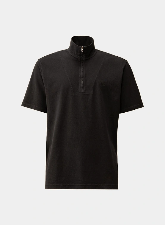 Поло C.P. Company 1020 Jersey Half Zip Total Eclipse Blue