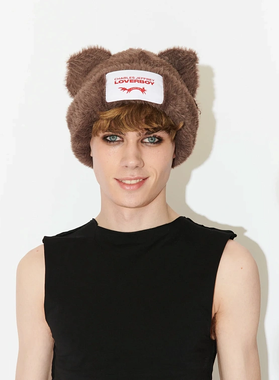 Шапка Charles Jeffrey Loverboy Fluffy Chunky Ears Brown