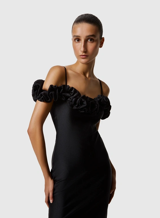 Женское Платье Coperni Ruffle Dress Black
