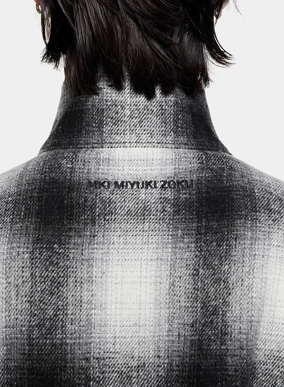 Овершот MKI MIYUKI ZOKU Wool Check Track Off White/Black