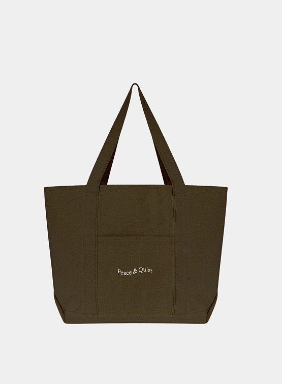 Тоут MUSEUM OF PEACE & QUIET WORDMARK BOAT TOTE Brown