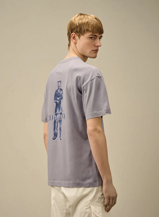 Футболка C.P. Company 30/1 Jersey Logo Lavander Violet