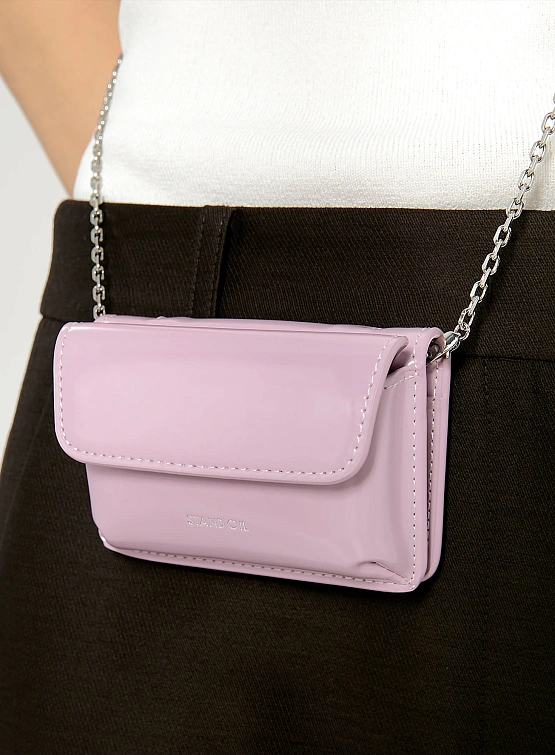 Женская сумка STAND OIL Chubby Wallet Glossy Vintage Pink